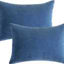 Ripeng 2 Pcs Small Pillows Down Alternative Microfiber Mini Pillows Soft Machine Washable Breathable Tiny Cushion for Travel Sofa Chair Sleeping Neck Wrist Lumbar Knee Support(14"x10",Blue)