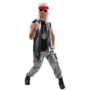 Morph 80s Rocker Costume for Men, Rockstar Outfit, Rock and Roll Attire, Retro Rocker Look, 80s Music Theme Costume, X-Large