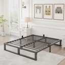 Yitong Angel 10 inch Full Size Bed Frame Low Profile Metal Platform Frames with Mattress Slide Stopper,Heavy Steel Slats Support,No Box Spring Needed,Noise Free,Non-Slip,Easy Assembly
