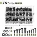 Mr. Pen- Nuts and Bolts Assortment Kit, 272 pcs, Black Carbon Steel, Grade 10.9, M6, M8, M10(12mm to 30mm), Flange Hex Head Metric Assorted Nuts and Bolts