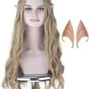 Miss U Hair Long Wavy Blonde Wig with Elf Ears Women Party Cosplay Costume Wig