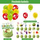 Pikmin Party Decorations,Pikmin Birthday Party Supplies Includes Banner- Cake Topper - 24 Cupcake Toppers - 18 Balloons