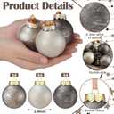 2 x 12 Pcs Neutral Textured Christmas Ball Ornaments 2.4 Inch Vintage Metallic Brown Gold Silver Xmas Tree Ornament Shatterproof Rustic Distressed Xmas Baubles Antique Farmhouse Christmas Decor