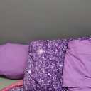 JQinHome Full Size Pink Purple Comforter Set, 6 Piece Bed in A Bag 3D Colorful Bedding Set for Girls Women(1 Comforter,2 Pillowcases,1 Flat Sheet,1 Fitted Sheet,1 Cushion Cover) (Full(6 pc))