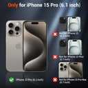 SUPFINE Magnetic for iPhone 15 Pro Case with Screen Protector (Compatible with MagSafe) (Military Grade Drop Protection) Translucent Matte Shockproof Phone Cover,Dark Blue