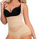 Nebility Shapewear for Women Tummy Control Bodysuit Faja Body Shaper Waist Trainer Snatched Corset Body Suit, 8/M