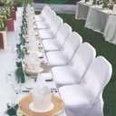 Babenest Spandex Folding Chair Covers - 50 PCS Upgraded Universal Stretch Washable Fitted Chair Slipcovers Protector for Wedding, Holidays, Banquet, Party, Celebration (White)