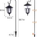 Dynaming 2 Pack Solar Hanging Lights Outdoor, Solar Powered Garden Decorative Lanterns with 2 x 38 Inch Shepherd Hooks, Waterproof Landscape Lighting for Lawn Patio Yard Pathway Driveway, Warm White