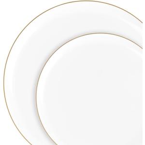 Edge White Gold Rim Plates, 8.6 Inch, Case of 120 (12 packs x 10)