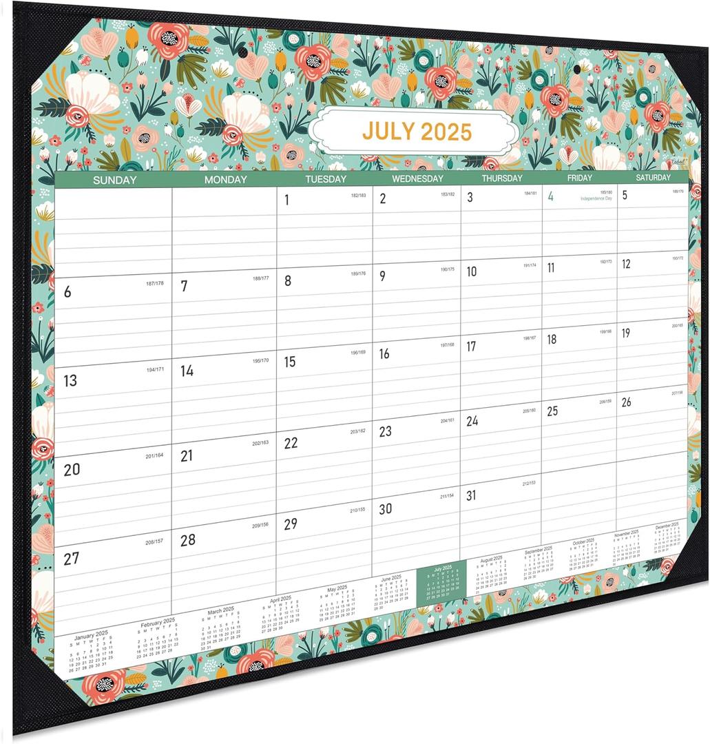 Desk Calendar 2025-2026 - Large Desk Calendar 2025-2026 from July 2025 to December 2026, 22'' x 17'', Calendar Desk with Thick Paper, Roll Packaging