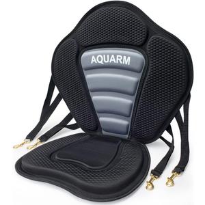 Kayak Seat Deluxe Padded Canoe Seat Adjustable Kayak Backrest Replacement Seat Cushion Pad Back Support with Detachable Back Storage Bag for Universal Sit