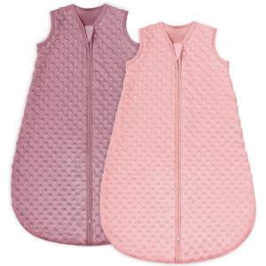 Yoofoss Fleece Baby Sleep Sack 6-12 Months with Plush Dots, TOG 1.5 Baby Wearable Blanket with 2-Way Zipper, Cotton Toddler Sleep Sack Fleece, M 