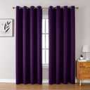 ChrisDowa Blackout Curtains 80 Inches Long 2 Panels Set for Living Room, Grommet Thermal Insulated Room Darkening Curtains for Bedroom (Royal Purple, 52 x 80 Inch)