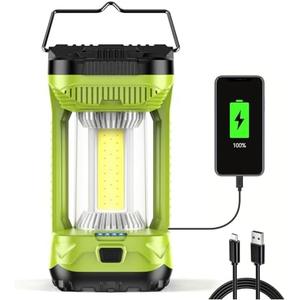 AlpsWolf Camping Lantern Rechargeable, 1000LM 4 Light Modes Camping Light 4000mAh Rechargeable Lantern for Power Outages Portable Camp Lantern with Memory Function, Green, 1 Pack