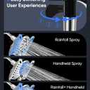 Shower Head with Handheld High Pressure, Rain Shower Head with Fixed Showerhead and 9 Sprays Handheld Shower, Detachable 2-IN-1 Shower head with 59" Rotatable Stainless Steel Hose (Chrome)