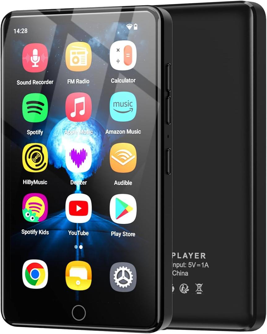 96GB MP3 Player with Android 13 OS, 4.02" MP4 Player with Bluetooth and WiFi, Music Player for Kids with Speakers, Android MP4 MP3 Player with Parental Controls, Play Store