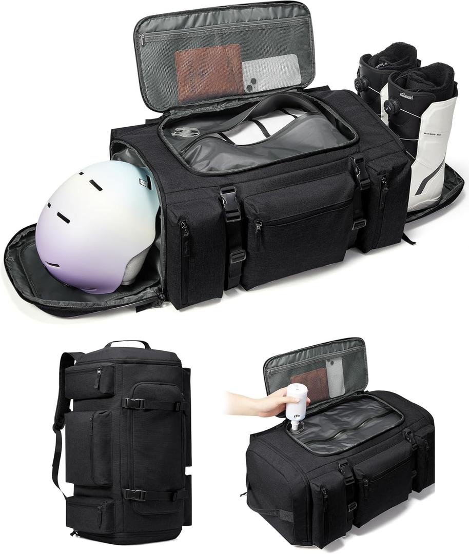 Ski Boot Bag Backpack for Helmet,70L Vacuum Backpack Travel,Goggles, Gloves, Skis, Snowboard & Accessories