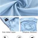 MEROKEETY Women's Summer Satin Strapless Bodycon Dress 2026 Backless Tube Wedding Guest Cocktail Formal Party Maxi Dresses (Blue, M)