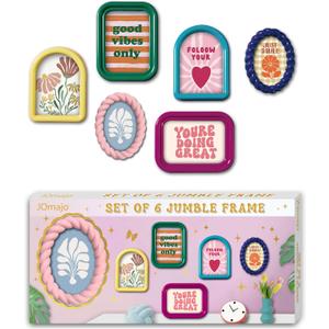Coquette Aesthetic Picture Frame Set, 6 Pcs Cute Retro Photo Frames with Cherry & Heart Design, Decorative Frames for Polaroid, Desk, Bedroom & Dorm Decor, Gift for Teen Girls