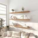 GXYAWPJ 36 Inch Floating Shelves for Wall Rustic Light Wood Wall Shelves for Bedroom Set of 4