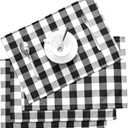 Nobildonna 18"x13" Plaid Checkered Placemats,Black & White Checker, Quality Thin and Long-Lasting Placemats for Dining Table Set of 4 (Black & White)