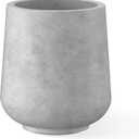 Kante 15.3" Dia Round Concrete Planter, Outdoor Indoor Large Plant Pots Containers with Drainage Hole and Rubber Plug for Home Garden Patio, Natural Concrete