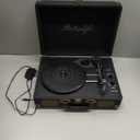 Vinyl Record Player 3-Speed Bluetooth Suitcase Portable Belt-Driven Record Player with Built-in Speakers RCA Line Out AUX in Headphone Jack Vintage Turntable