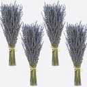 Dried Lavender 4 Bunches 100% Fresh Natural Purple Bouquet Flowers for Bathroom Photo Props Crafts (200g/7oz), 15-17" for Shower Weeding Vase Decor, Aromatherapy Home Fragrance(400-440 Stems Total)
