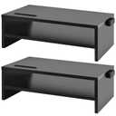 Marbrasse Monitor Stand Riser, 16.5 Inch 2 Tier Computer Printer Shelf Stand for Laptop Computer Screen Storage, Desktop Stand with Phone Holder and Cable Management Black
