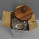 24 oz Glass Honey Jar with Wooden Dipper & Lid - Airtight Honey Pot, Wide Mouth Syrup Dispenser, No Drip Container for Home KitchenClear Honey Container for Home Kitchen