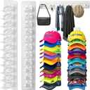 EIMMBD 2 Pack Hat Organizer for Baseball Caps, Detachable DIY Hat Holder Hat Rack Hold up to 22 Hats, Cap Holder Hat Hangers for Wall Closet Door Bedroom(White)
