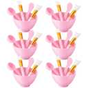 Face Mask Mixing Bowl Set, 5 in 1 DIY Tool Kit with Facial Mask Bowl Stick Spatula Silicone Soft Brush Smooth Pink Facial Brushes