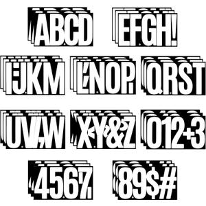 156 Pieces 30 Sheets Extra Large Letter Stickers,Vinyl Mailbox Numbers Alphabet Stickers,Self Adhesive Waterproof Decals for Mailbox,Bulletin Board,Window,Door,Address Number(6Inch White)