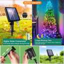 66ft Solar String Lights Outdoor Waterproof with Remote, 20mm Ovlied-Shaped LEDs with Three-Wire Hanging Design, 8 Twinkle Modes Great for Tree, Garden, Patio Decor Multicolor Fixed