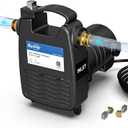 115V Cast Iron Transfer Pump, 1/2HP Heavy Duty Transfer Water Pump, 1320 GPH Portable Utility Pump with Brass Connectors, for Irrigation, High-Pressure Cleaning, and Draining