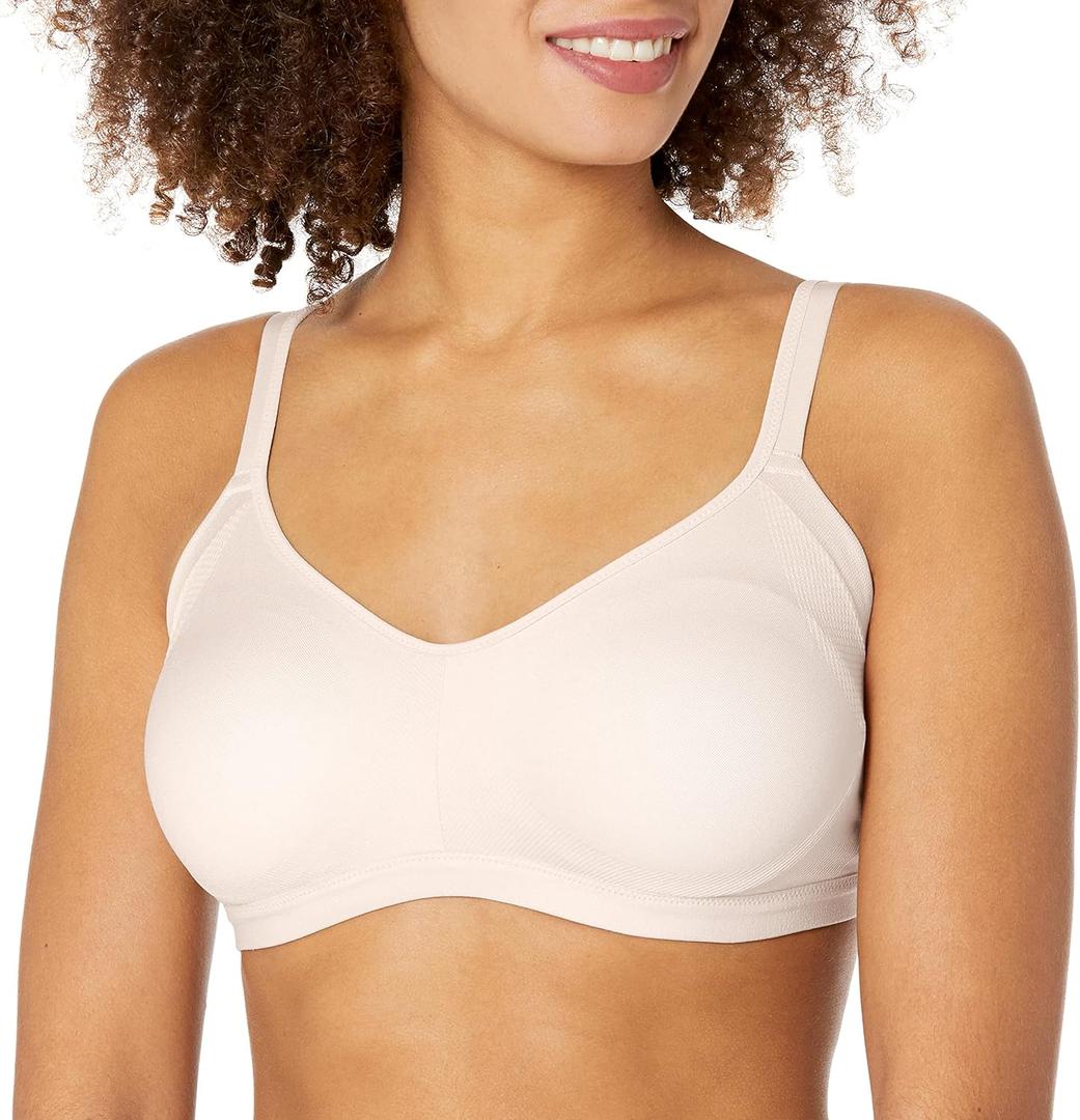Warner's Women's Plus-Size Simply Perfect Easy Sized No Bulge Wirefree Bra (Large, Rosewater)