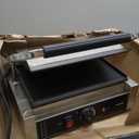 VEVOR Commercial Panini Grill, 1800W Electric Sandwich Panini Maker, Stainless Steel Sandwichs Press Grill with Handle and Temp Control, 8.8x9 in Flat Enamel Plate, for Hamburger Steak Bacon