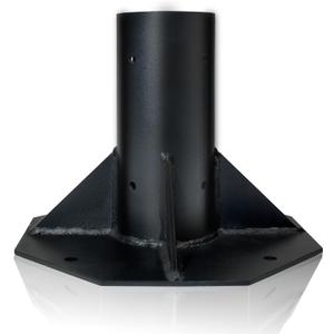 Outdoor Light Post Base for 3 inch Surface Mount Post, Heavy Duty Metal Flange Anchor Base, Black Pier Mount Adapter with Accessories, Used for Patio Outside Deck Yard Home Lawn (10-inch mount base)