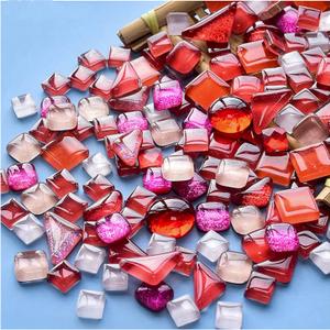 500g Mixed Color Irregular Crystal Mosaic Tiles, Tiny Mosaic Tile DIY Hobbies Children Handmade Crystal Craft for Craft Bathroom Kitchen Home Decoration DIY Art Projects,0.4X0.4 Inch (Red Series)