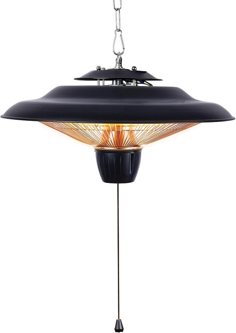 DONYER POWER 1500W Outdoor/Indoor Electric Patio Heater, Ceiling Mounted, Iron (502, black)