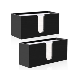 2 PCS Freestanding Tissue Dispenser C-Fold 5 mm Acrylic for Bathroom Kitchen Black