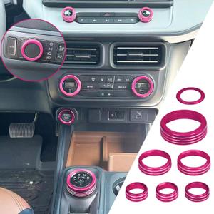for Ford Maverick 2022 2023 2024 Interior Accessories Center Consoles AC Volume Headlight Switch Knob Button Cover Trim Aluminum 7pcs (Pink, for 2022 2023 2024 Maverick)