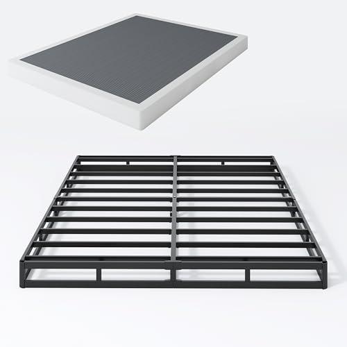 SHLAND Box Spring Full - 3 Inch Heavy Duty Low Profile Metal Box Springs for Full Bed, Mattress Foundation, Easy Assembly,Easy Clean Cover