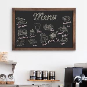 MyGift 36 x 24 Large Chalkboard Sign with Rustic Brown Wood Frame, Hanging Erasbale Menu Board, Wedding and Event Chalkboard Signage