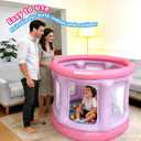 Bounce House,Ball Pit for Toddlers, Inflatable Bouncy House with Pump,Indoor&Outdoor Baby Bouncer with Safety Net,30 Pit Ball,Mini Bubble Bounce House for 2 Toddlers 1-3