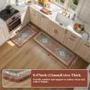 Collive Boho Kitchen Mat 2PCS, Cushioned Anti Fatigue Kitchen Mats for Floor Waterproof Kitchens Rugs Set of 2, Non Slip Comfort Standing Mat for Office, Sink, Laundry, 17.3"x29"+17.3"x59"