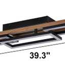Lingkai 39.3" LED Modern Ceiling Lights Wooden Square Rectangular Lamp Fixture Wood, Modern Kitchen Ceiling Lighting Fixtures 3000K for Island Bedroom Living Room Hallways