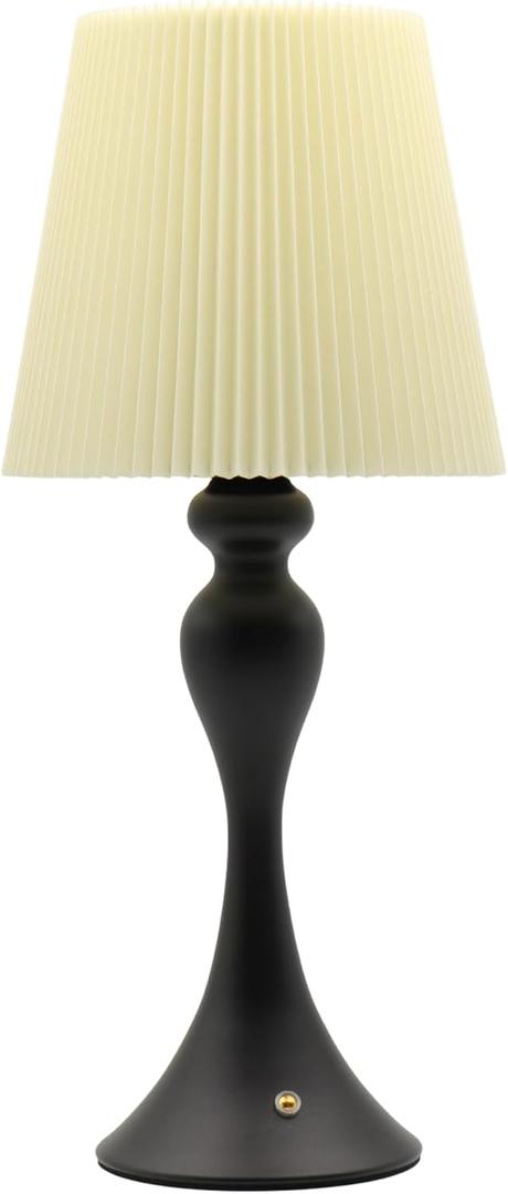 HAPYGI Cordless Table Lamp with 5200mAh Battery – Rechargeable Touch Dimmable LED Light, E26 Bulb & Type-C Fast Charging, Portable Desk Lamp for Bedroom, Living Room, Office, Nightstand (Black)