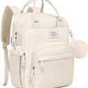 RUVALINO Diaper Bag Backpack-Multifunction Baby Travel Bag with Changing pad, Insulated Bottle Holders & Pacifier Case, Large Capacity, Waterproof, Beige