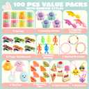 JOYIN 300 Pcs Easter Eggs Bulk with Toys, Assorted Easter Fillers Include 100 Eggs, 100 Toys & 100 Pcs Theme Stickers for Kids Hunt, Basket Stuffers, Party Favors Prize